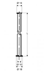 Schell koperen buis chroom 10MM 50CM kraag 1/2 497100699